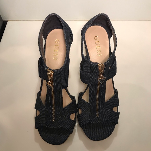 Guess Denim Wedges - Size 7 - Picture 4 of 5